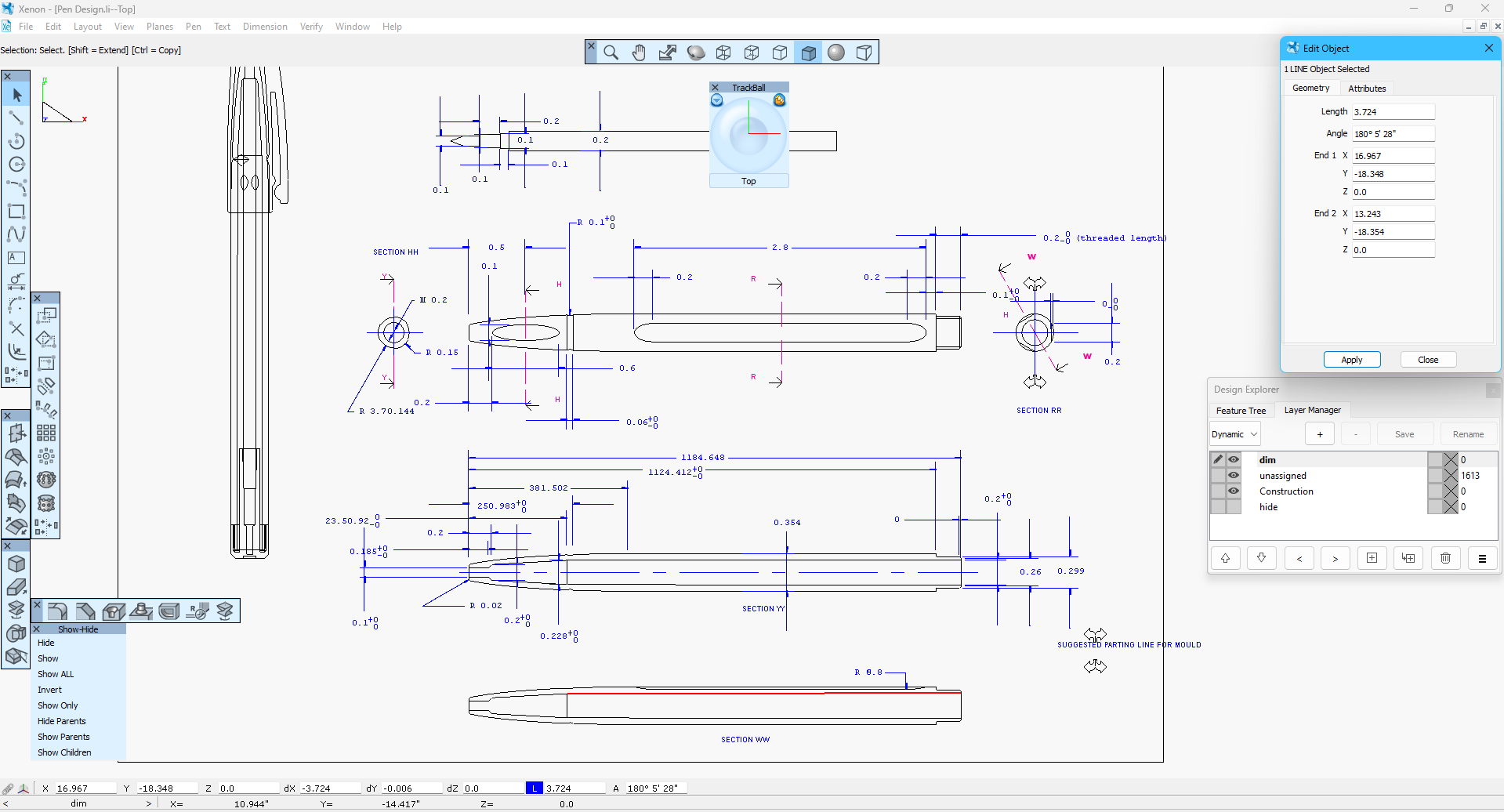 Xenon v12 Main Window on Windows 2D Drawing